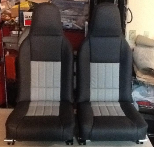 Seat covers installed on frames
