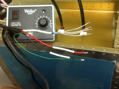 Solder sleeve ground added to pitot shielded wire