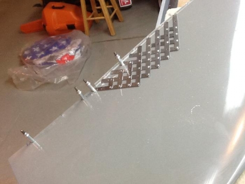 Laying out rivet location on the fairing tail