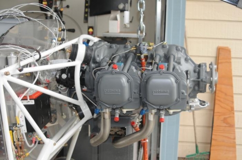 Engine with bottom bolts in