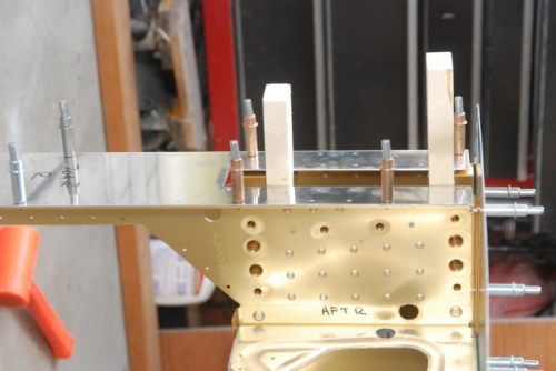 Spacing block in place