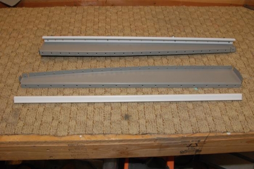 Stiffeners, drilled, dimpled and primed.