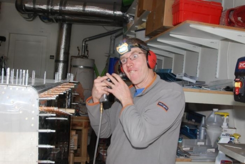 Testing the gun on the dental work