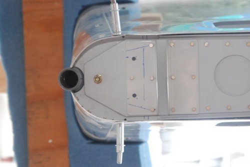 Lower aft rudder spar.