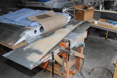 View of top of tip with multiple filler coats applied.