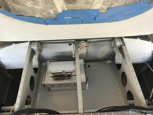 Avionics tray in place