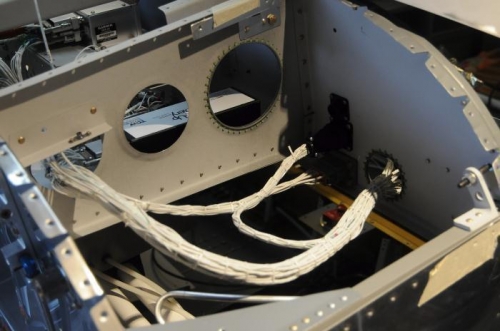 Cable runs from the tray to panel and subpanel