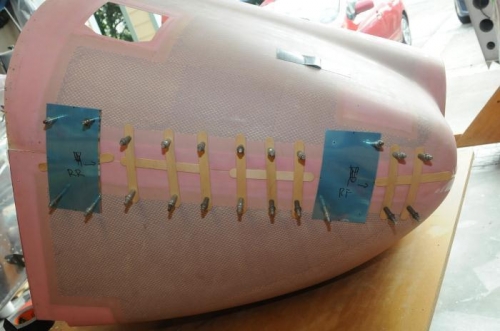 Outside seam hele in place