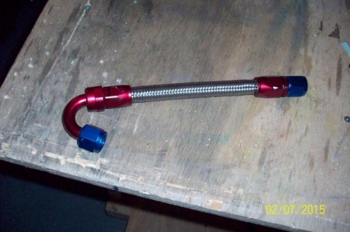 My first stainless braid hose with fittings attached.