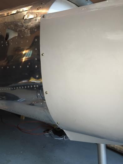A closer look at the lower cowling nut installation on the right side.