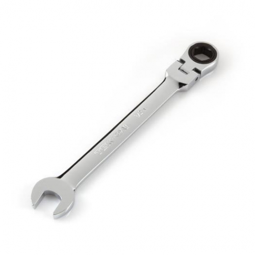 Here's what a flexhead, ratcheting, combination wrench looks like.  This helped immensely.