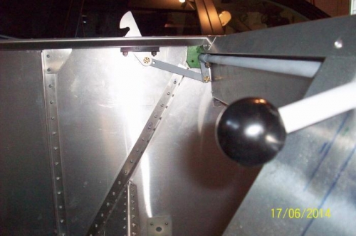 Passenger side with the inside locking lever (foreground) and latch (background) fully locked.