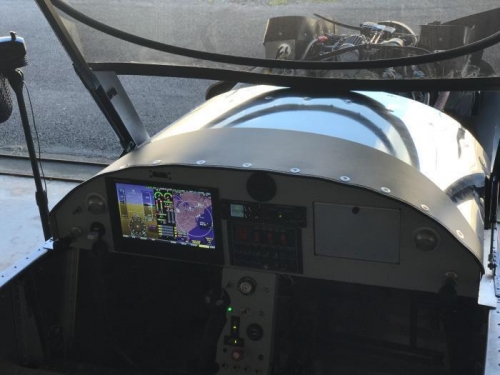 Cockpit end of the forward top skin with canopy open.