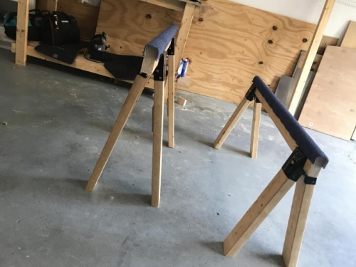 Another view of the two sawhorses.