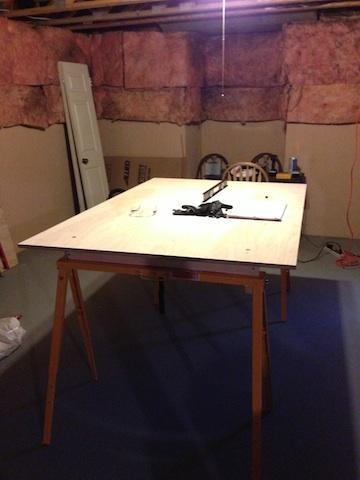 Simple, portable, half-sized work table.