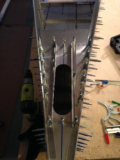 Top rear of the fuselage all drilled out.