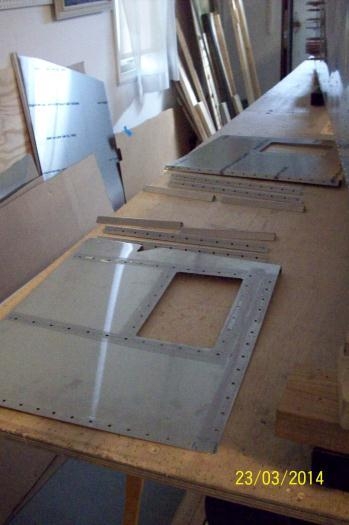 Forward seat panels with all the stiffeners ready for riveting.