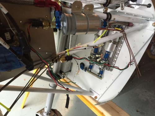 Pilot side with fuel pressure,oil pressure, and cylinder sensor wires unraveled.