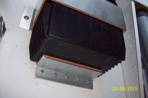 Finished battery box (from below) showing the 5 steel rivets.