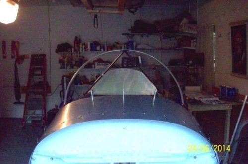 From the front - the rear canopy frame and the two legs of the roll bar.