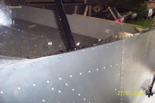 Right side rear canopy bubble with holes drilled for rear canopy skin.
