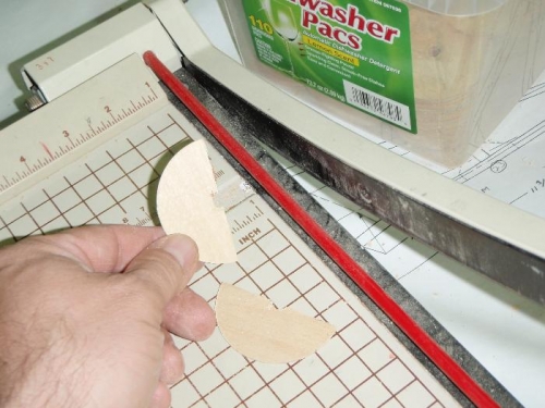Used paper cutter to cut gusset disks
