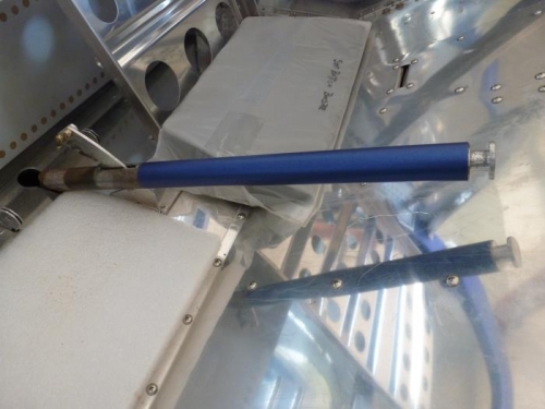 blue wrap on flap handle