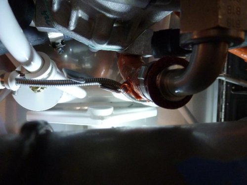 RTV on heater cable/oil line