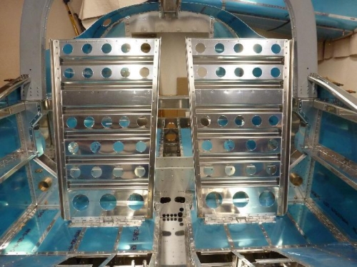 seat backs in fuselage