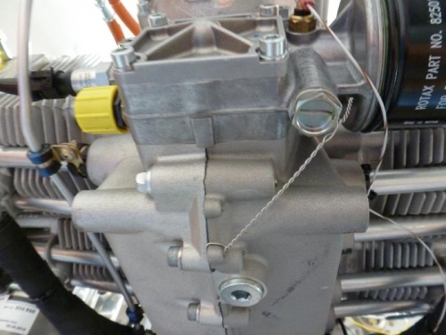 safety wired engine plug