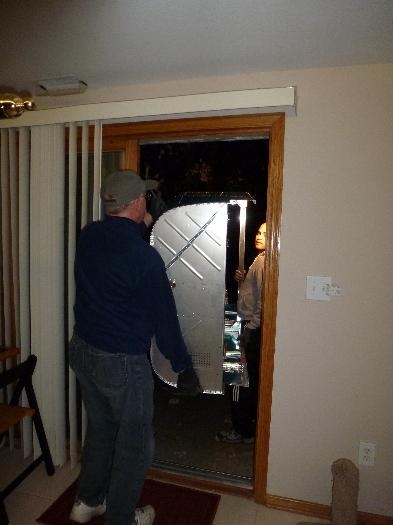 out sliding basement door