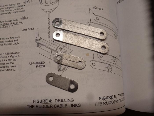 fabricated the rudder cable links