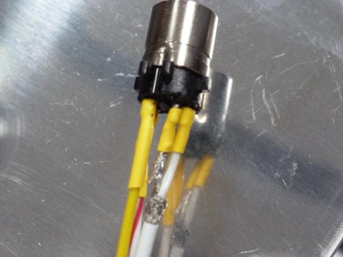connector soldered,heatshrinked