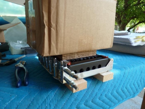 weight on top to set RTV