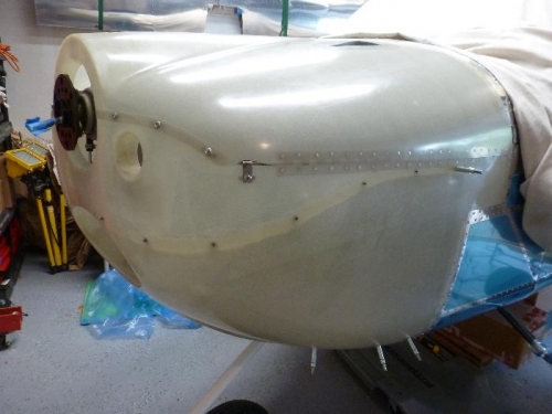 cowls in place, epoxy setting