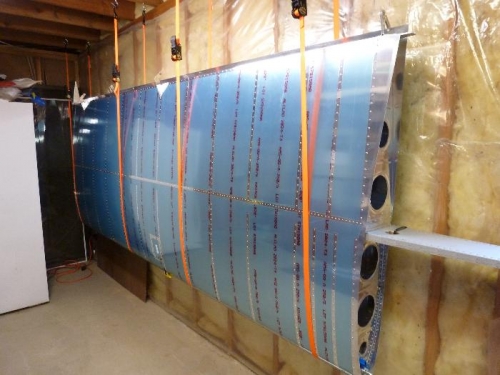 left wing hung in storage