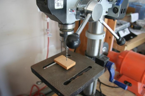 made drill guide from wood block