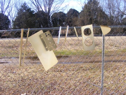 Hung on fence to dry