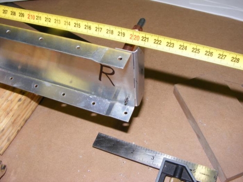 End brackets clecoed on