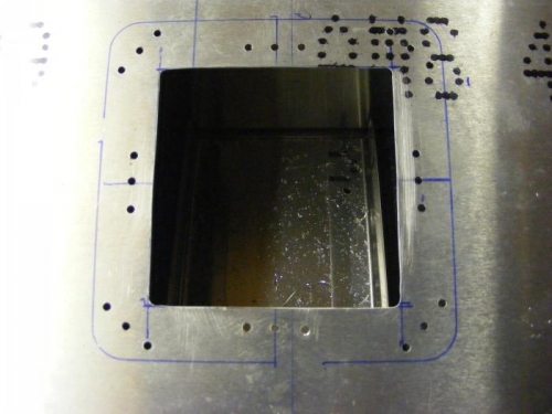 Nut plate holes drilled