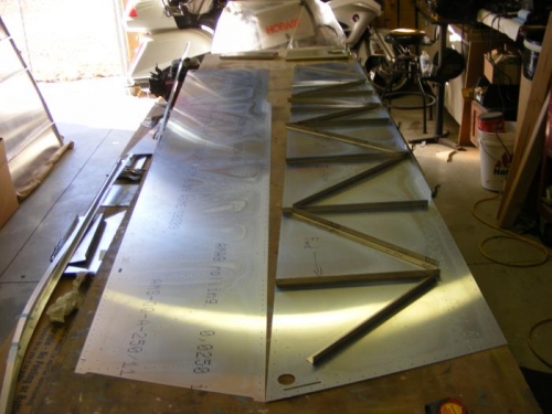 Port side stiffeners in position