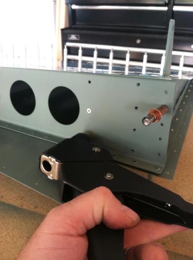 Final riveting the rudder spar