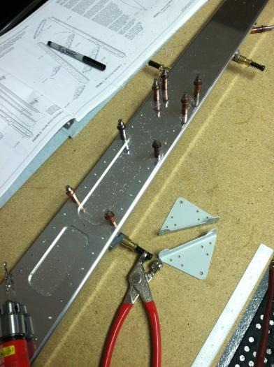 Match drilled all the 1/8th holes in the vertical stabilizer spar doubler.