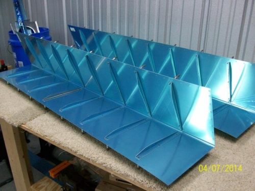Stiffeners clecoed to skins for drilling