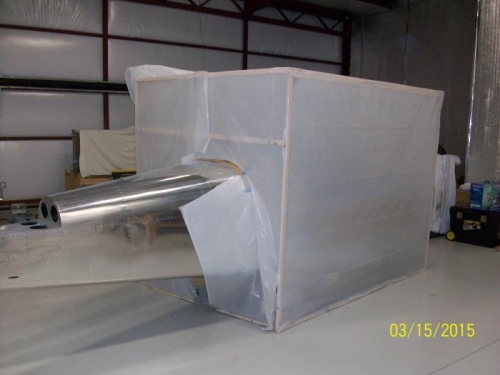 Fuselage in paint booth