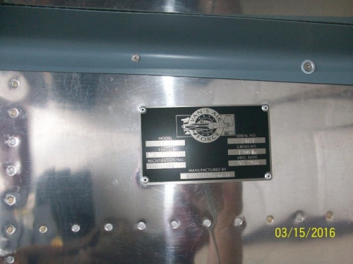 Data plate attached to fuselage