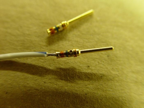 Poor example of a securely crimped pin
