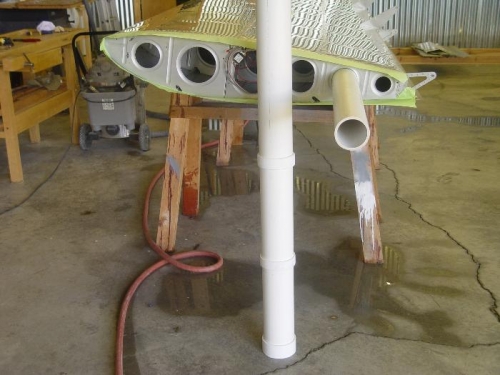 PVC pipe at tip end