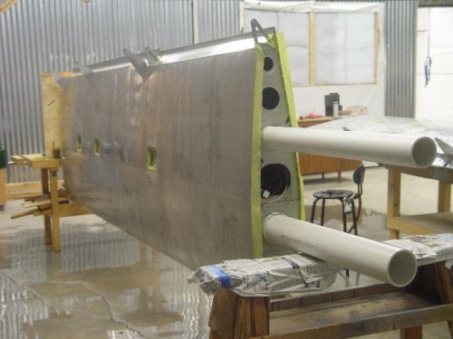 wing rotated to vertical by 1 person after wash & PreKote
