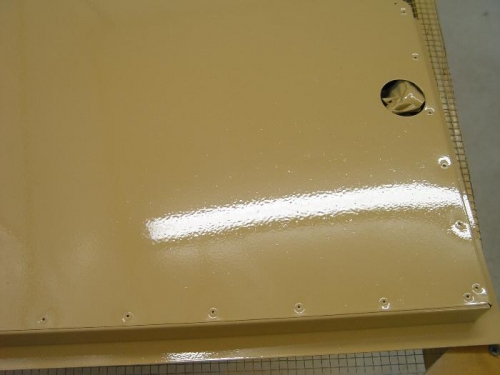 Baggage door showing dust